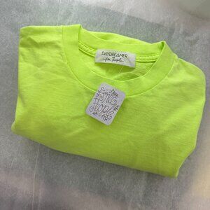 Daydreamer by Free People Oversized Neon Green/Yellow Tee Size Large